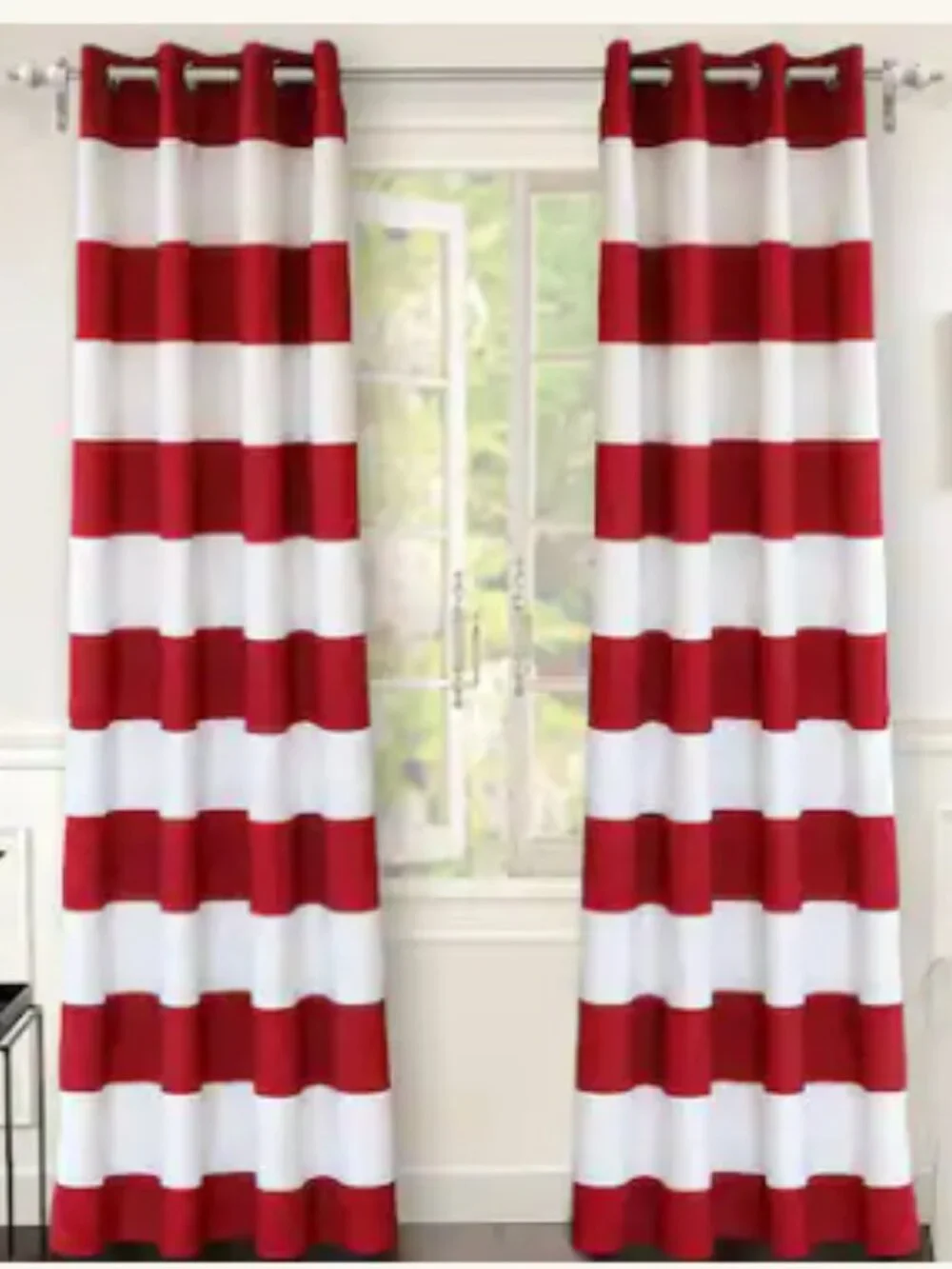 DriftAway Mia Stripe Room Darkening Panels – Red/White (52